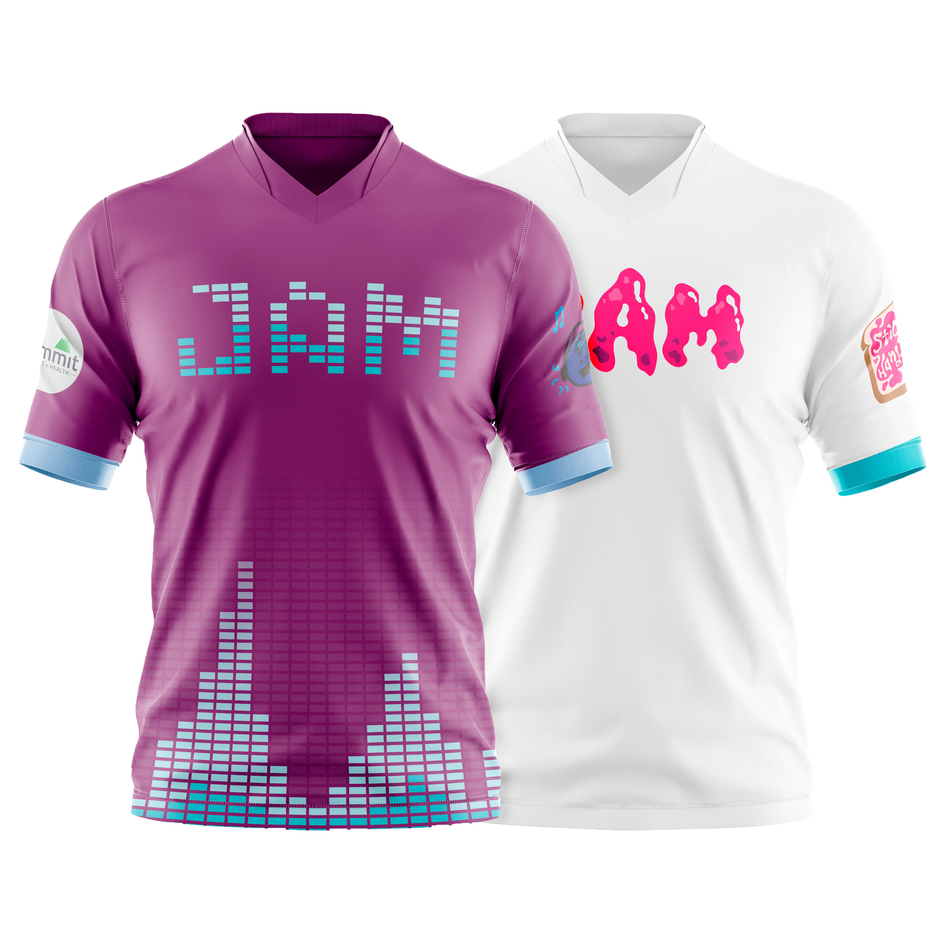 Digital mockups of a light and dark jersey